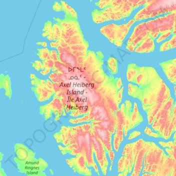 Топографическая карта Axel Heiberg Island, высота, рельеф