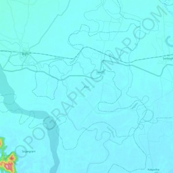 Топографическая карта Bijni, высота, рельеф