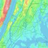 Топографическая карта The Bronx, высота, рельеф