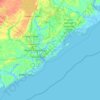 Топографическая карта Charleston County, высота, рельеф