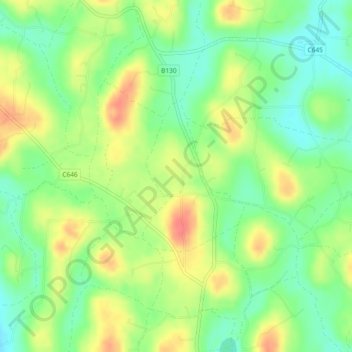 Топографическая карта Derryfubble, высота, рельеф