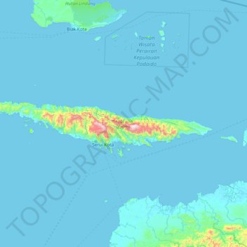 Топографическая карта Pulau Sorenarwa, высота, рельеф