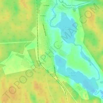 Топографическая карта Гута, высота, рельеф