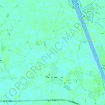 Топографическая карта Clenchwarton, высота, рельеф