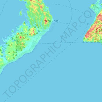 Топографическая карта Vera Cruz, высота, рельеф
