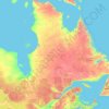 Топографическая карта Quebec, высота, рельеф