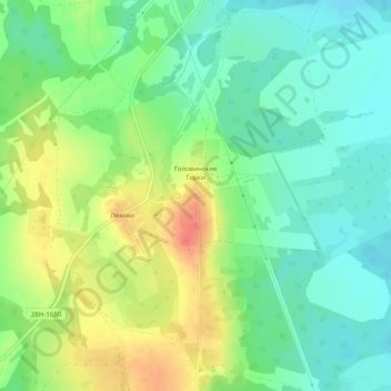 Топографическая карта Головинские Горки, высота, рельеф
