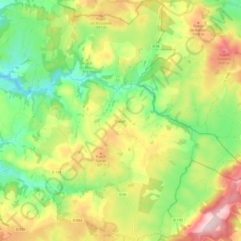 Топографическая карта Curan, высота, рельеф