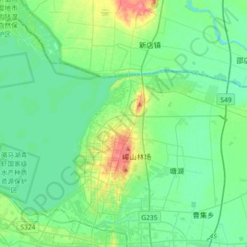 Топографическая карта Xiaodian, высота, рельеф