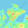 Топографическая карта Inishowen Municipal District, высота, рельеф