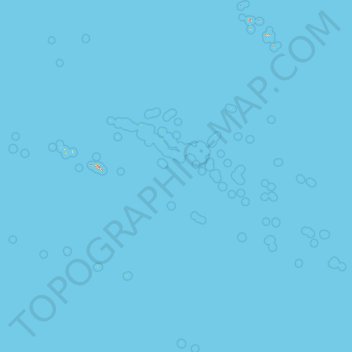 Топографическая карта Французская Полинезия, высота, рельеф