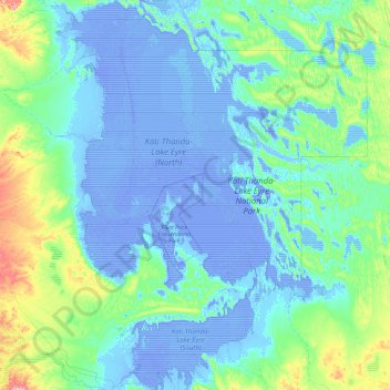 Топографическая карта Lake Eyre, высота, рельеф