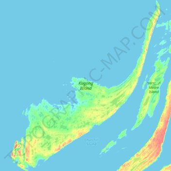 Топографическая карта Kugong Island, высота, рельеф
