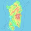 Топографическая карта Sardegna, высота, рельеф
