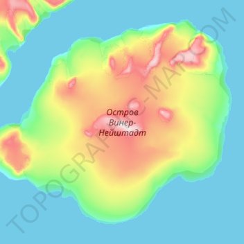 Топографическая карта Остров Винер-Нейштадт, высота, рельеф