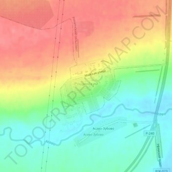 Топографическая карта Рощинский, высота, рельеф