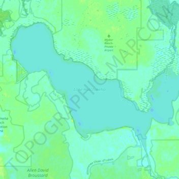 Топографическая карта Lake Hatchineha, высота, рельеф