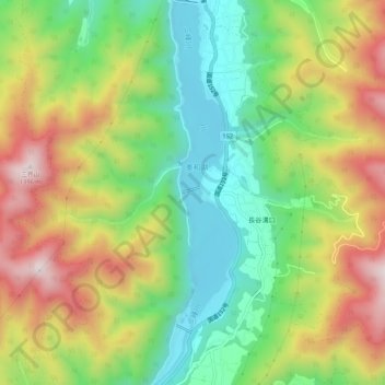 Топографическая карта 美和湖, высота, рельеф