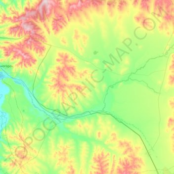 Топографическая карта Турга, высота, рельеф