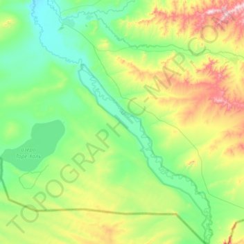 Топографическая карта Сарыг-Булунский сумон, высота, рельеф