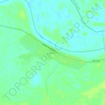 Топографическая карта Шошино, высота, рельеф