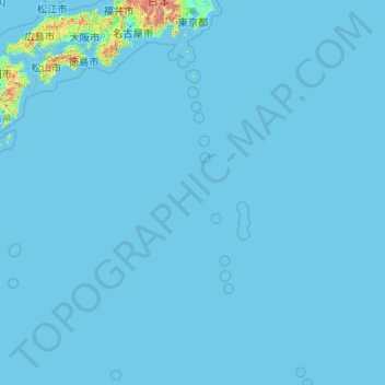 Топографическая карта Токио, высота, рельеф