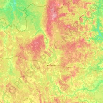 Топографическая карта Удомельский городской округ, высота, рельеф