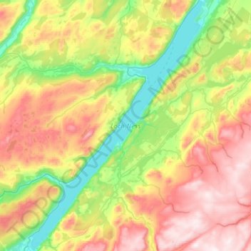 Топографическая карта Loch Ness, высота, рельеф