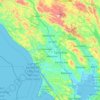 Топографическая карта Sonoma County, высота, рельеф