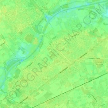 Топографическая карта Desselgem, высота, рельеф