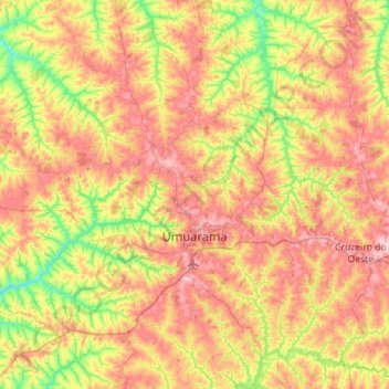 Топографическая карта Umuarama, высота, рельеф