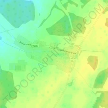 Топографическая карта Полудетки, высота, рельеф
