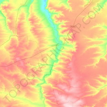Топографическая карта Большая Уря, высота, рельеф