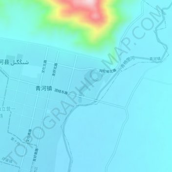 Топографическая карта 青龙湖, высота, рельеф