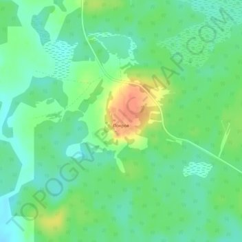 Топографическая карта Покров, высота, рельеф