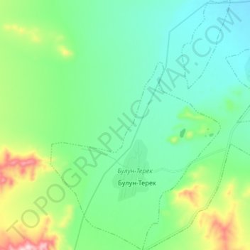 Топографическая карта Кызыл-Дагский сумон, высота, рельеф