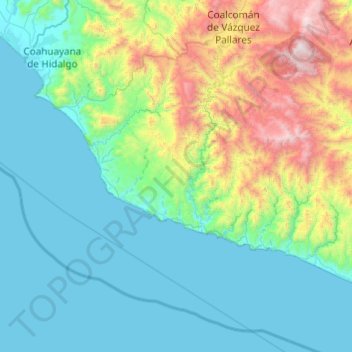 Топографическая карта Aquila, высота, рельеф