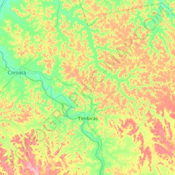Топографическая карта Timbiras, высота, рельеф