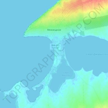 Топографическая карта Межводное, высота, рельеф