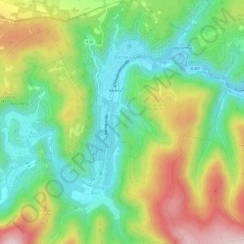 Топографическая карта Dernau, высота, рельеф