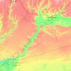 Топографическая карта Каховское водохранилище, высота, рельеф