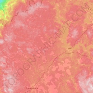 Топографическая карта Пеновский муниципальный округ, высота, рельеф