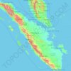 Топографическая карта Sumatra, высота, рельеф