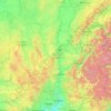 Топографическая карта Овернь — Рона — Альпы, высота, рельеф