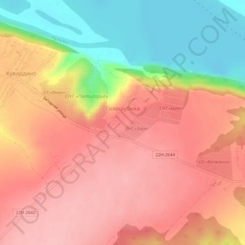 Топографическая карта Голошубиха, высота, рельеф