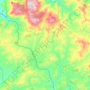 Топографическая карта Petralia Sottana, высота, рельеф