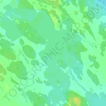 Топографическая карта Кирасозеро, высота, рельеф