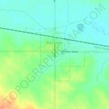 Топографическая карта Blairstown, высота, рельеф