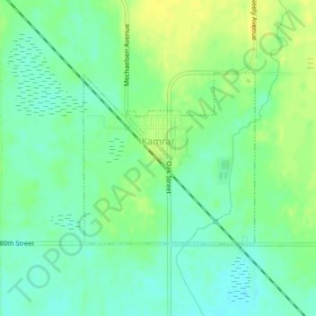 Топографическая карта Kamrar, высота, рельеф