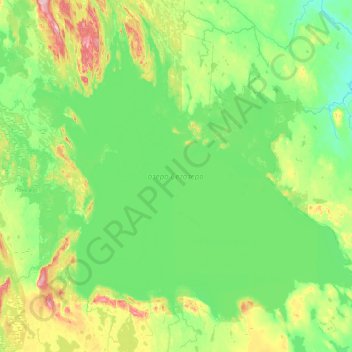 Топографическая карта озеро Сегозеро, высота, рельеф